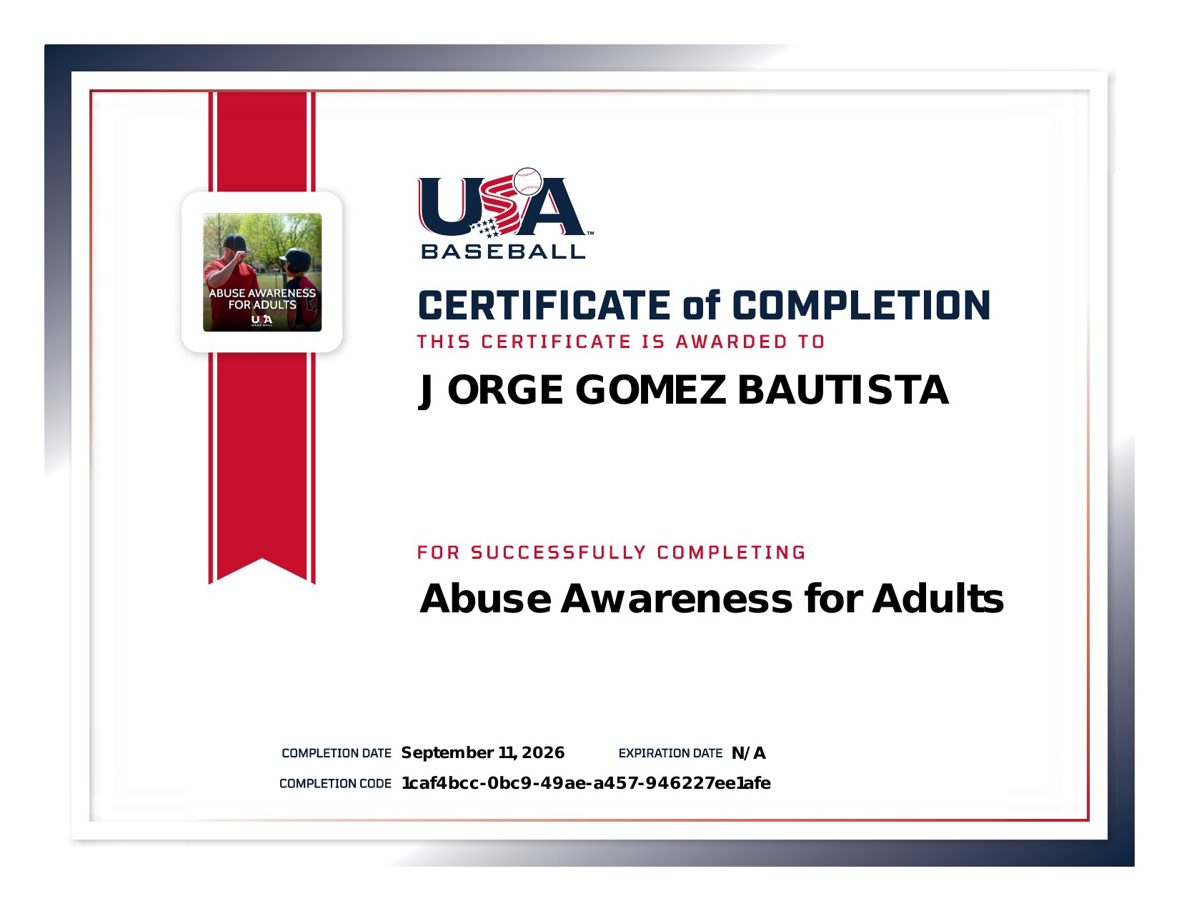 Certificado Abuse Awareness for Adults