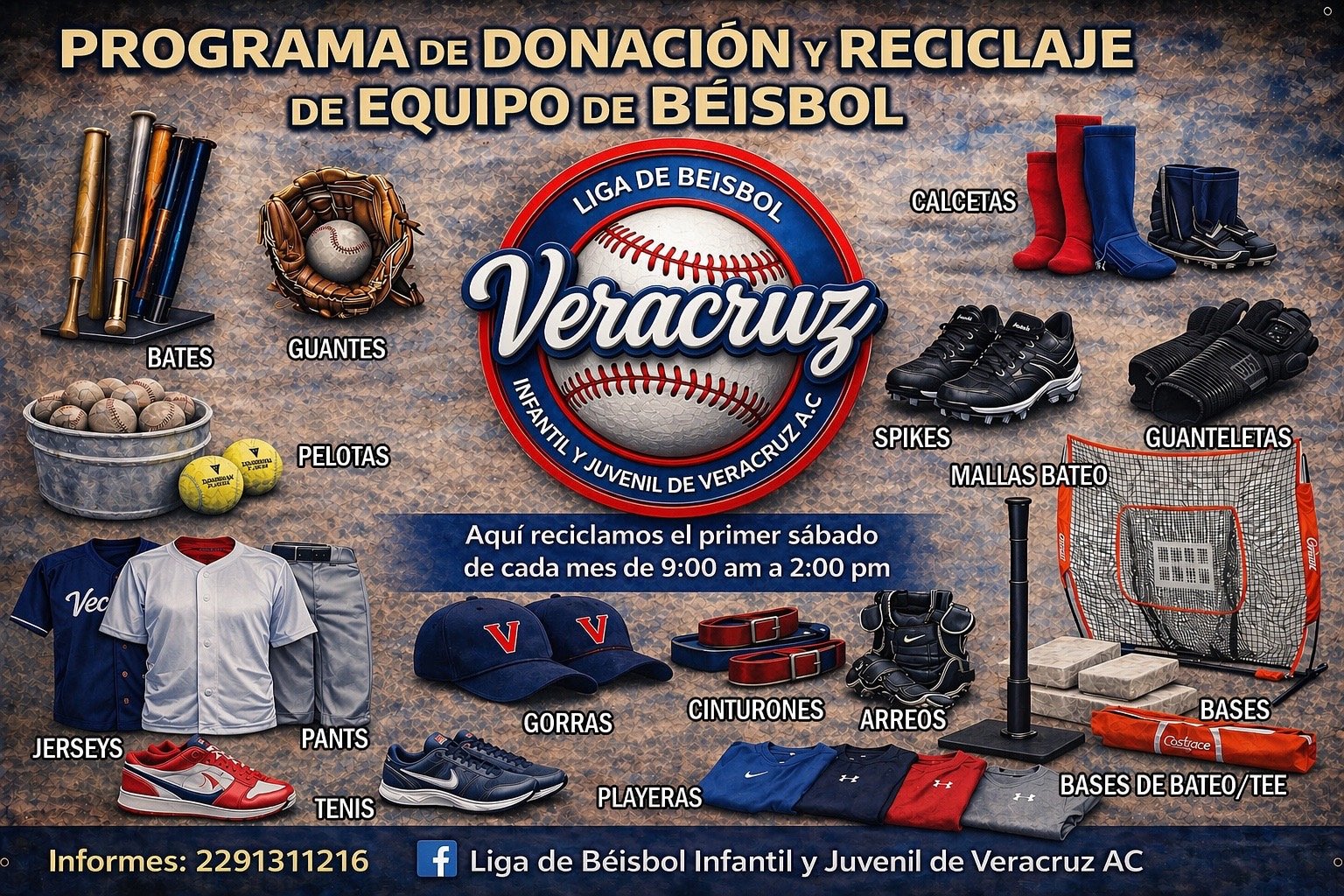 Programa de donación y reciclaje de equipo de béisbol